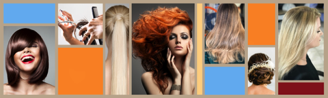 collage of beautiful hair by Susan Dean of Cape Cod. Mobile Hair styling